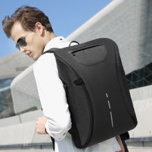 一体式美版双肩包男士商务休闲电脑包usb多功能防盗背包